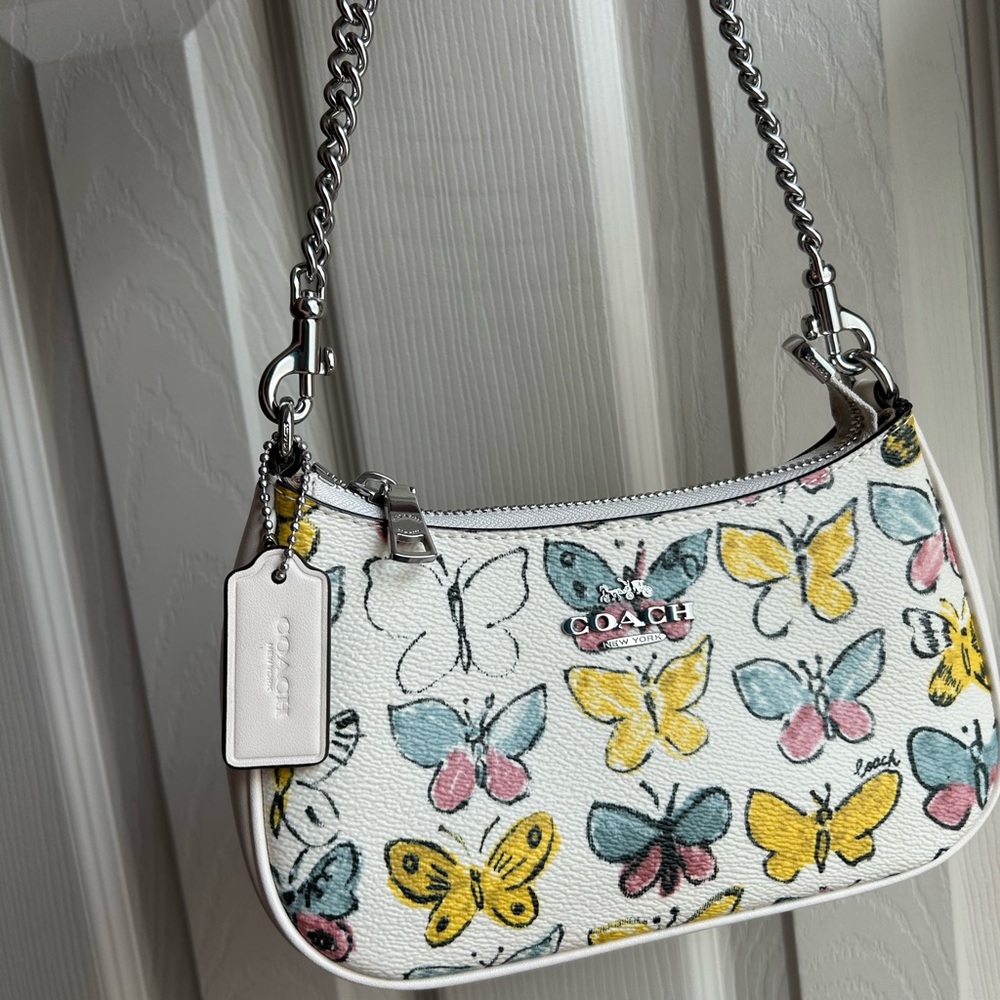 Mini terry Coach White and Yellow Butterfly Shoulder Bag